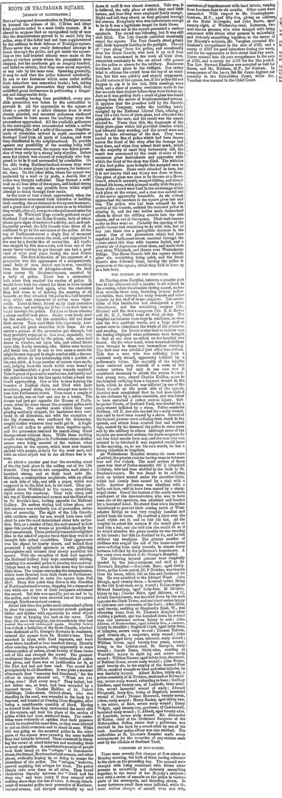 Riots in Trafalgar Square - November 1887 - Old British News